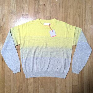 COCOA CASHMERE Ashley Cashmere Jumper in Cloud/Yellow Size M (NEW WITH TAGS)